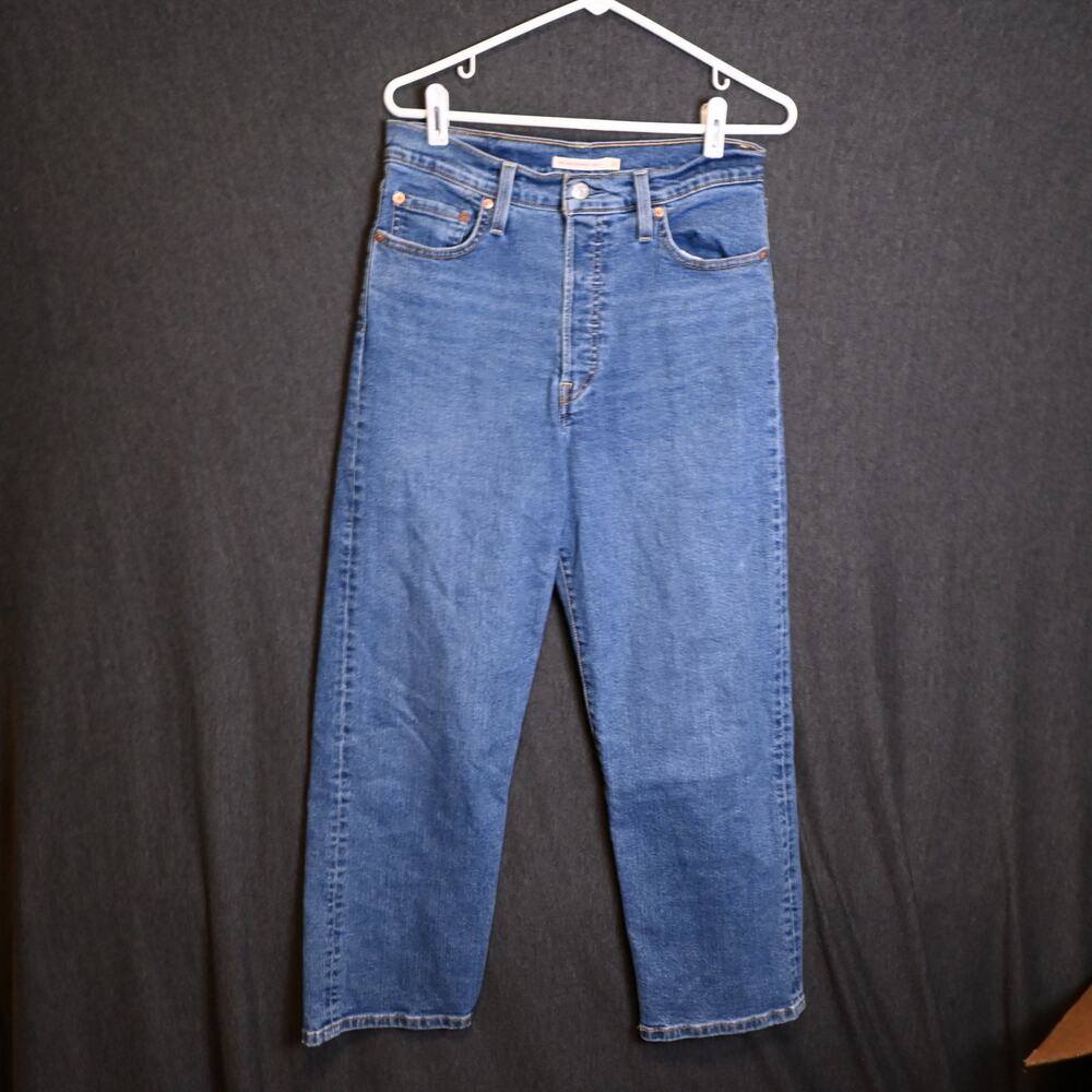 Levi's Women's 29 (29x25) Ribcage Straight Ankle Denim Jeans Button Fly